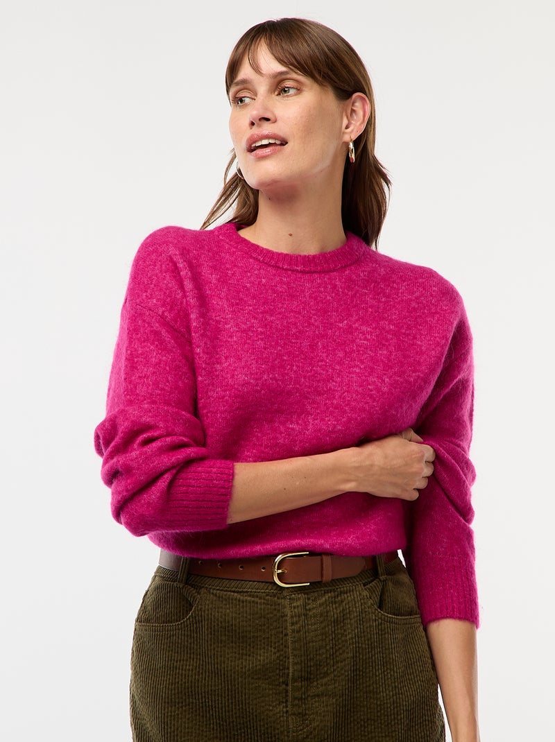 Maglione in lana e mohair misto Rosa - Kiabi