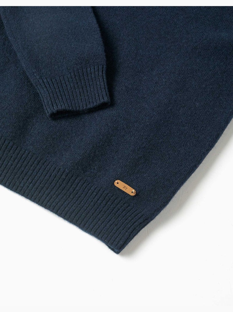 Maglione in lana mista b&s Blu scuro - Kiabi