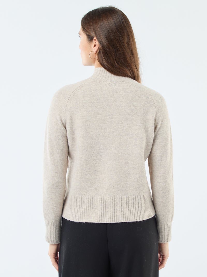Maglione in maglia a collo alto Beige - Kiabi