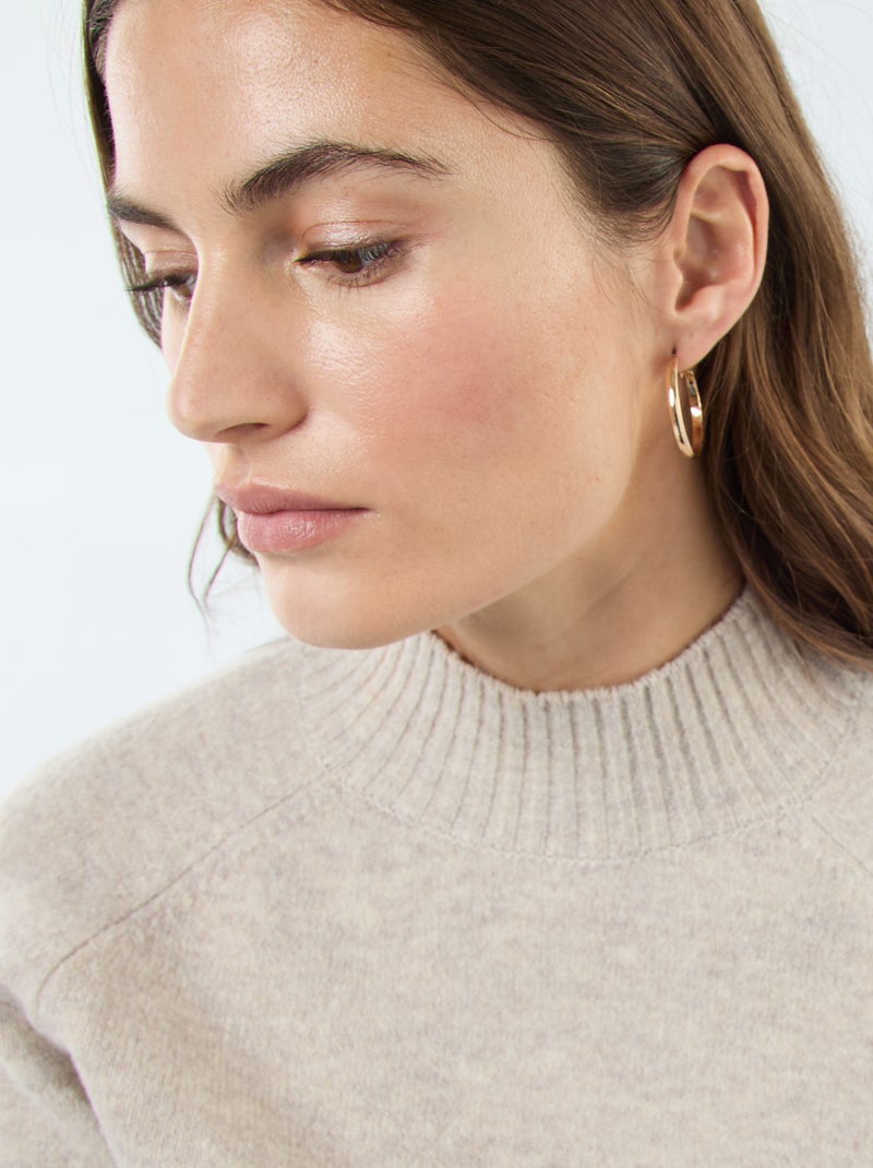 Maglione in maglia a collo alto Beige - Kiabi