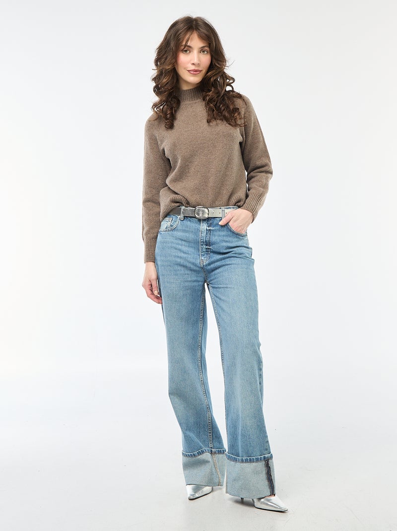 Maglione in maglia a collo alto Marrone - Kiabi