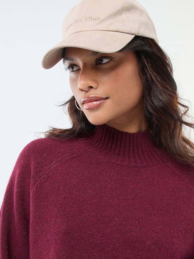 Maglione in maglia a collo alto Rosso - Kiabi