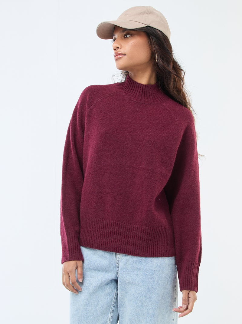 Maglione in maglia a collo alto Rosso - Kiabi