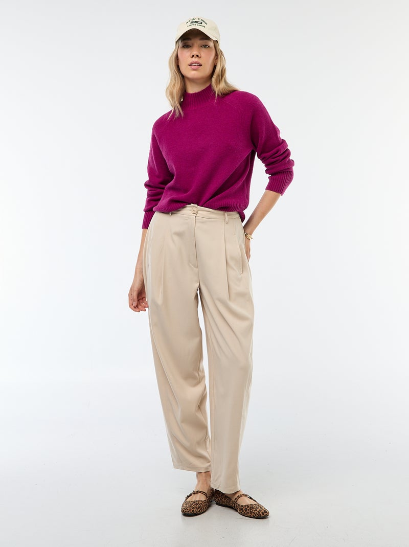 Maglione in maglia a collo alto Viola - Kiabi