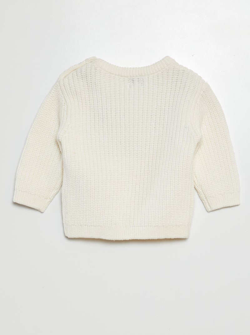 Maglione in maglia a costa perlata BIANCO - Kiabi