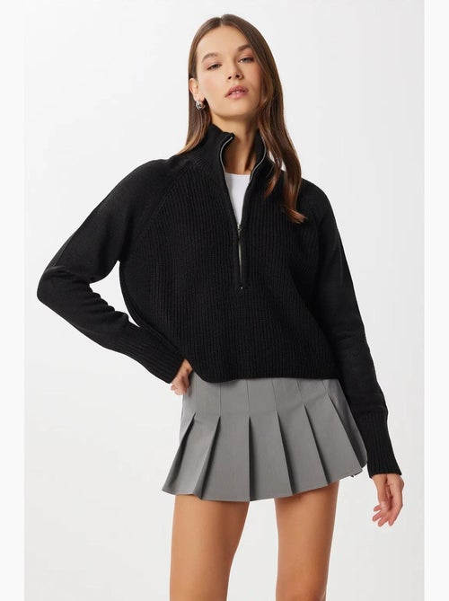 Maglione in maglia a coste con collo con zip istanbul - Kiabi