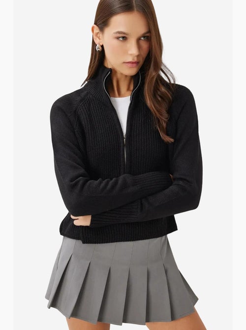 Maglione in maglia a coste con collo con zip istanbul - Kiabi
