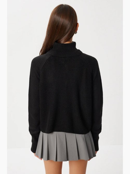 Maglione in maglia a coste con collo con zip istanbul - Kiabi