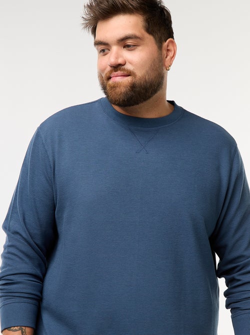 Maglione in maglia a coste con collo rotondo - Kiabi