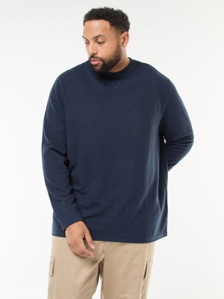 Maglione in maglia a coste con collo rotondo