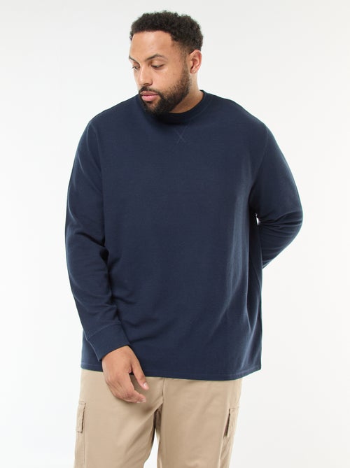 Maglione in maglia a coste con collo rotondo - Kiabi