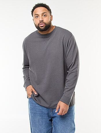 Maglione in maglia a coste con collo rotondo