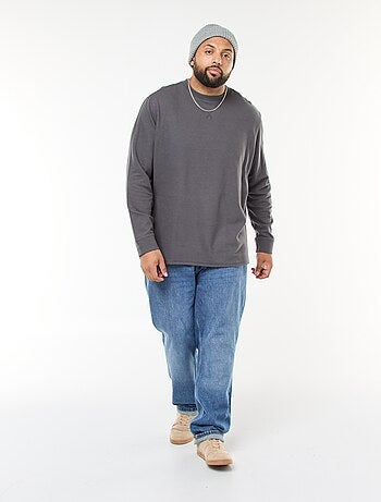 Maglione in maglia a coste con collo rotondo