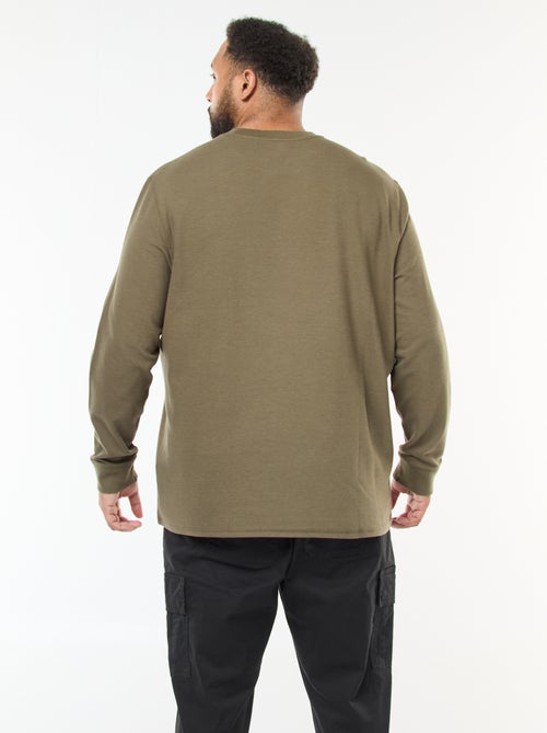 Maglione in maglia a coste con collo rotondo - Kiabi