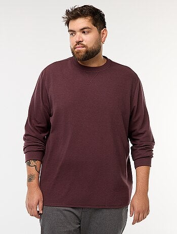 Maglione in maglia a coste con collo rotondo