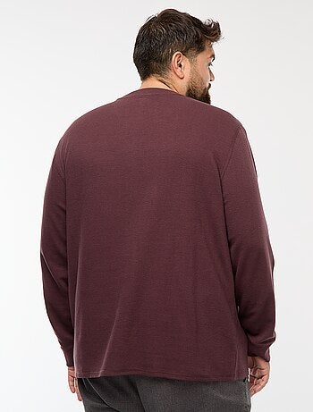 Maglione in maglia a coste con collo rotondo