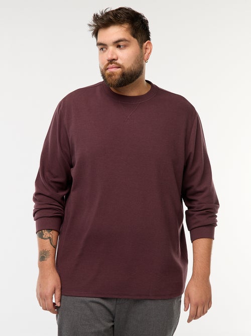 Maglione in maglia a coste con collo rotondo - Kiabi