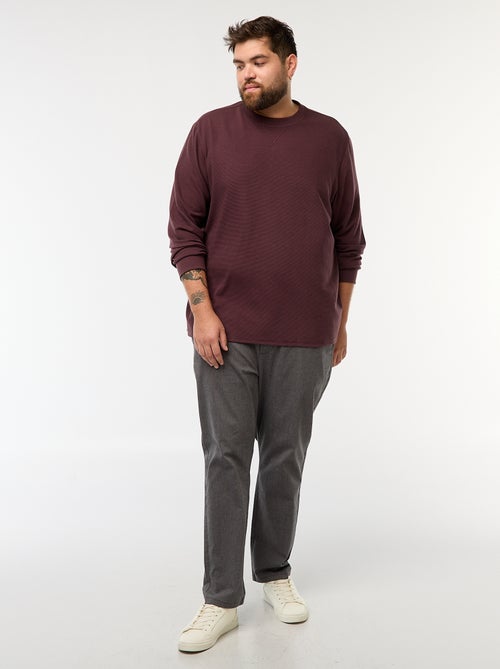 Maglione in maglia a coste con collo rotondo - Kiabi