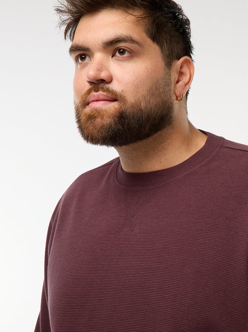 Maglione in maglia a coste con collo rotondo - Kiabi