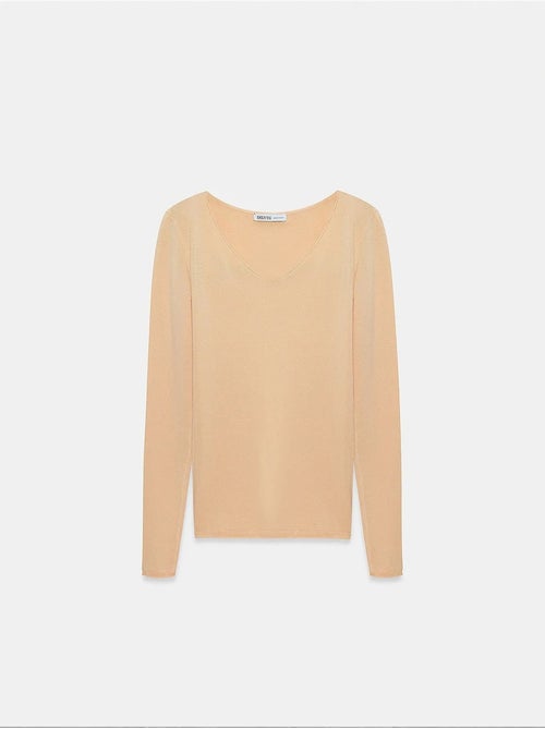Maglione in maglia a coste con scollo a v slim fit dilvin - Kiabi Maglione in maglia a coste con scollo a v slim fit dilvin - Kiabi