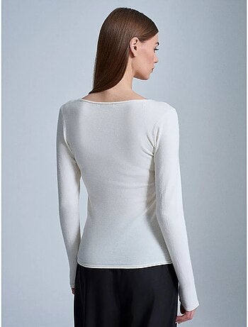Maglione in maglia a coste con scollo a v slim fit dilvin