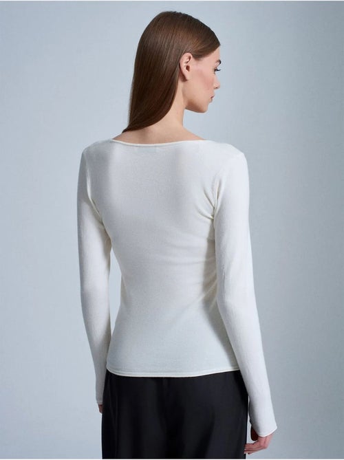 Maglione in maglia a coste con scollo a v slim fit dilvin - Kiabi Maglione in maglia a coste con scollo a v slim fit dilvin - Kiabi