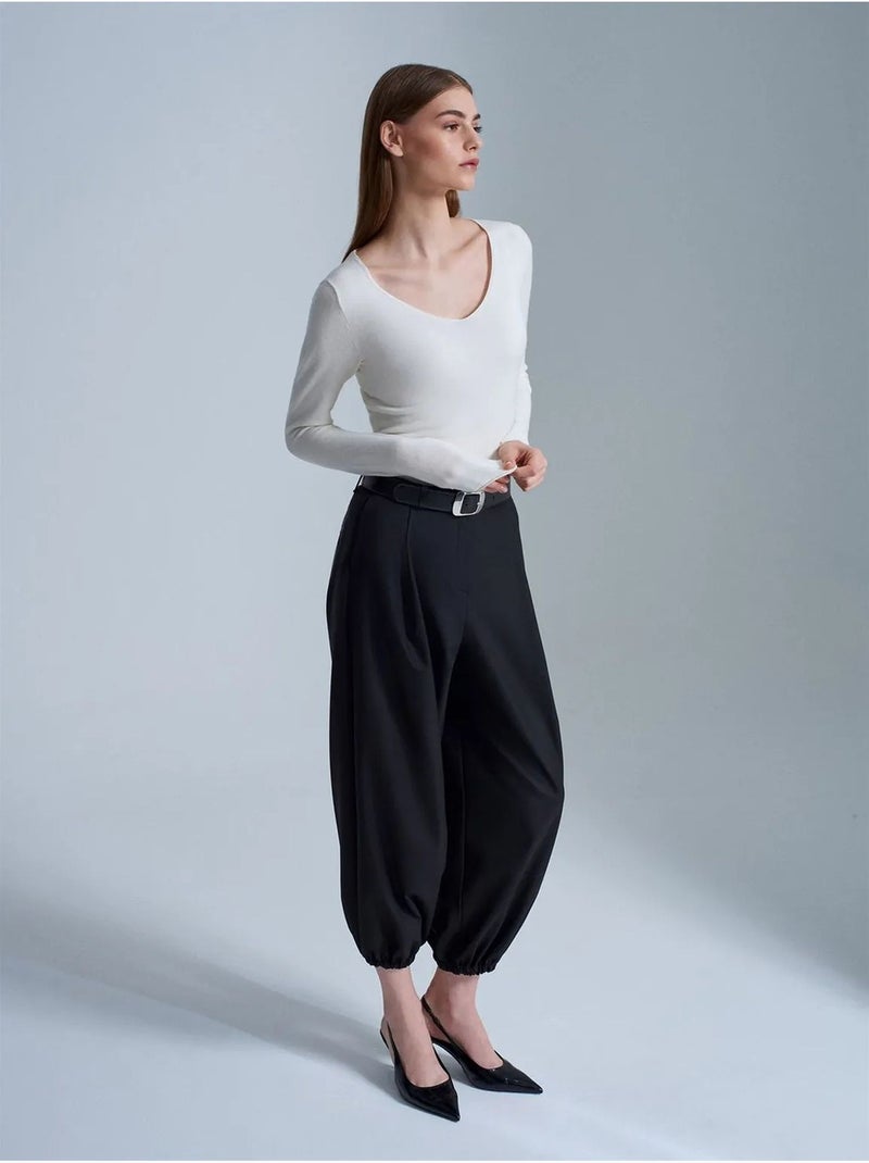 Maglione in maglia a coste con scollo a v slim fit dilvin Bianco - Kiabi