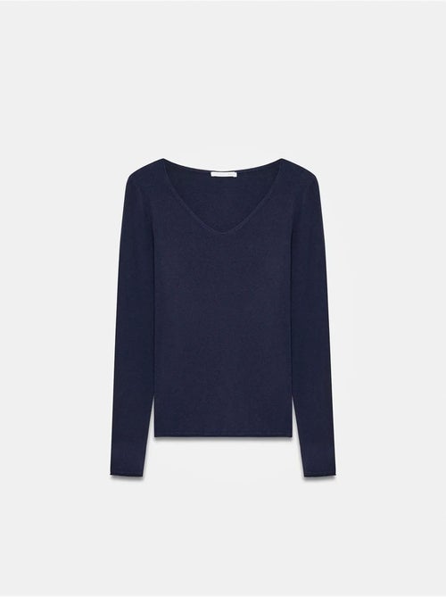 Maglione in maglia a coste con scollo a v slim fit dilvin - Kiabi Maglione in maglia a coste con scollo a v slim fit dilvin - Kiabi