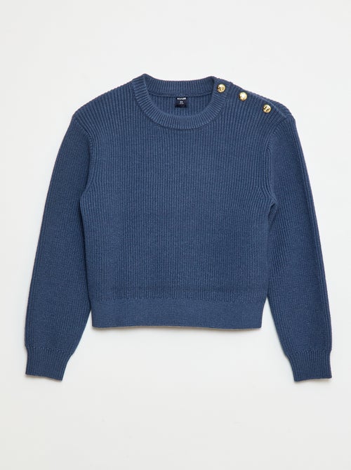 Maglione in maglia a coste con spalla abbottonata - Kiabi