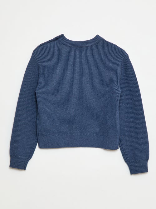 Maglione in maglia a coste con spalla abbottonata - Kiabi
