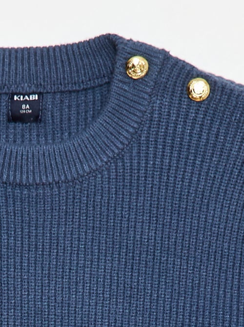 Maglione in maglia a coste con spalla abbottonata - Kiabi