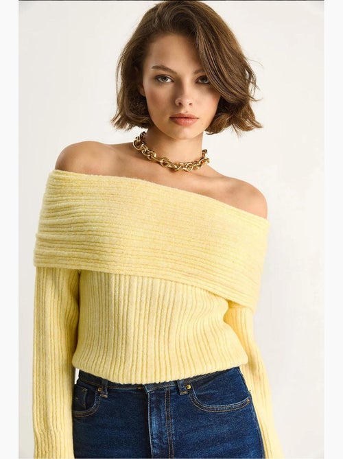 Maglione in maglia a coste con spalle scoperte lucci - Kiabi Maglione in maglia a coste con spalle scoperte lucci - Kiabi