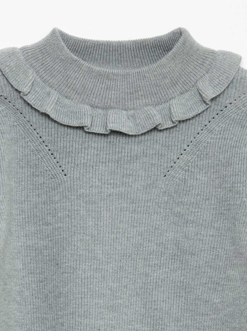 Maglione in maglia a coste Grigio - Kiabi