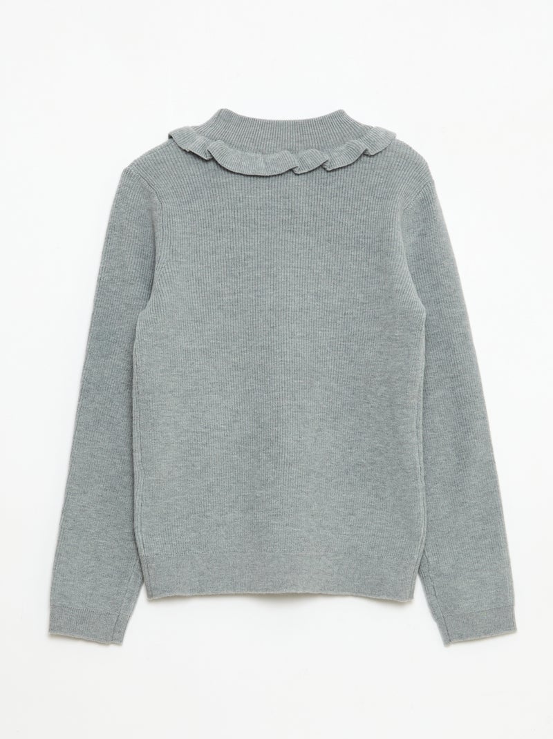 Maglione in maglia a coste Grigio - Kiabi