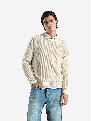 Maglione in maglia a coste spesse con girocollo giesto