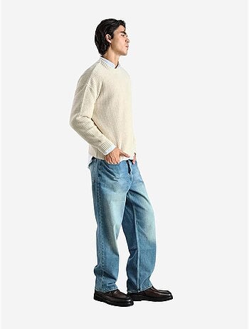 Maglione in maglia a coste spesse con girocollo giesto