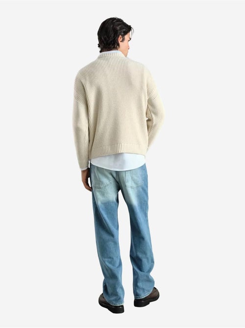 Maglione in maglia a coste spesse con girocollo giesto - Kiabi Maglione in maglia a coste spesse con girocollo giesto - Kiabi