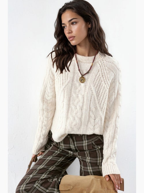 Maglione in maglia a girocollo con motivo hiccup - Kiabi Maglione in maglia a girocollo con motivo hiccup - Kiabi