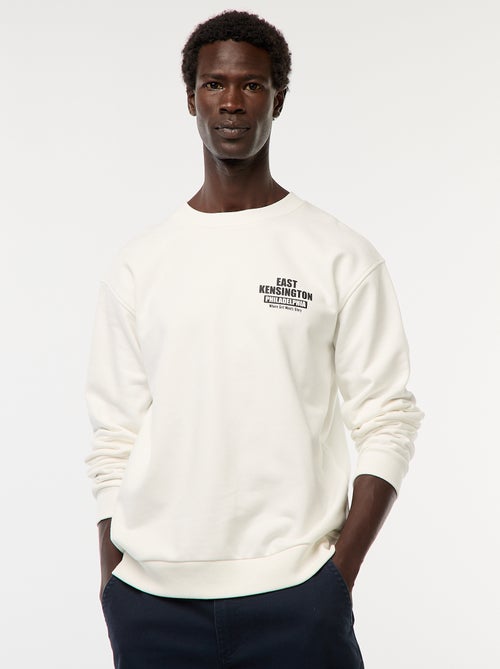 Maglione in maglia a girocollo con stampa fronte-retro - Kiabi