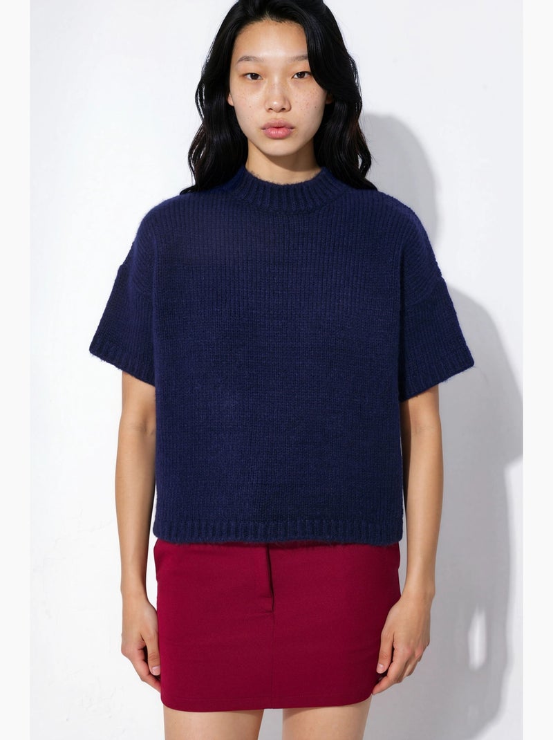 Maglione in maglia a girocollo dalla vestibilità rilassata hiccup Blu marino - Kiabi