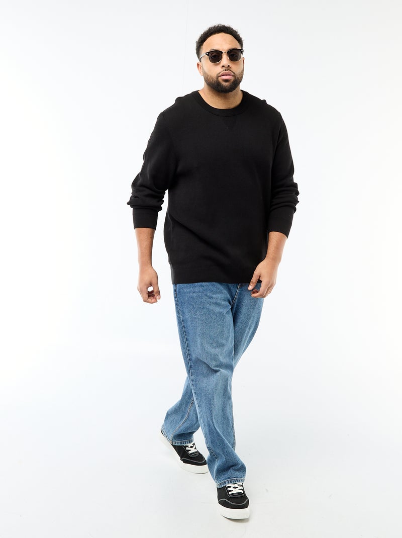 Maglione in maglia a girocollo Nero - Kiabi