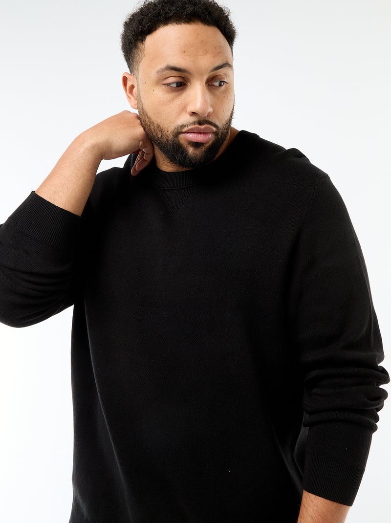 Maglione in maglia a girocollo Nero - Kiabi