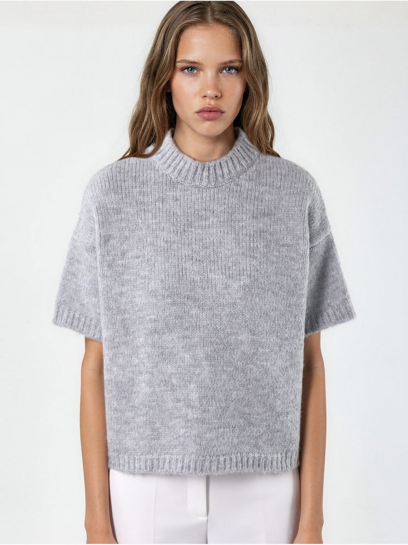 Maglione in maglia a girocollo relaxed fit Grigio chiaro - Kiabi