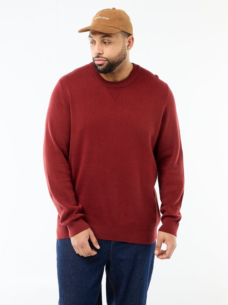 Maglione in maglia a girocollo Rosso - Kiabi