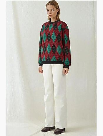 Maglione in maglia a maniche lunghe con motivo geometrico bdart