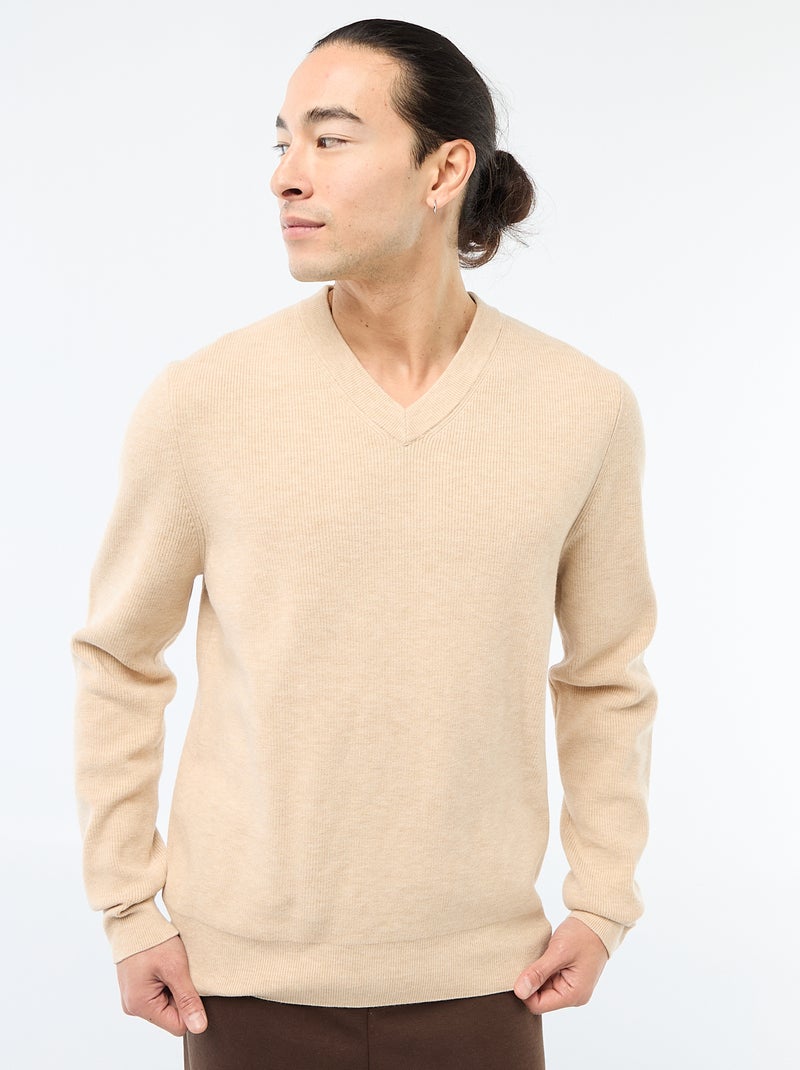 Maglione in maglia a punto grosso Beige - Kiabi