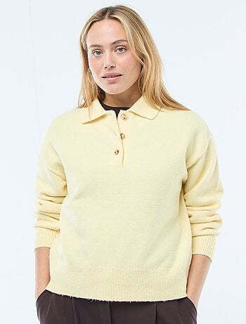 Maglione in maglia a punto grosso con collo polo
