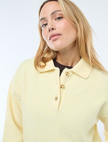 Maglione in maglia a punto grosso con collo polo