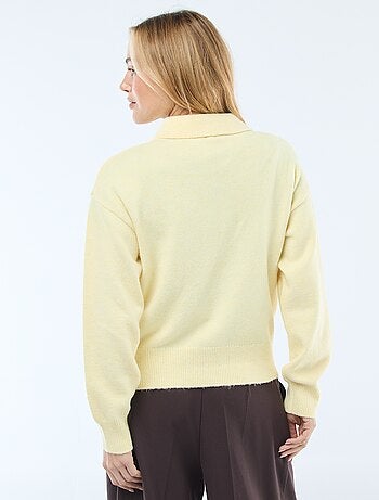 Maglione in maglia a punto grosso con collo polo