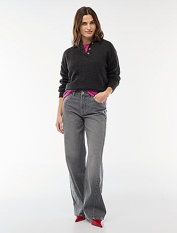 Maglione in maglia a punto grosso con collo polo